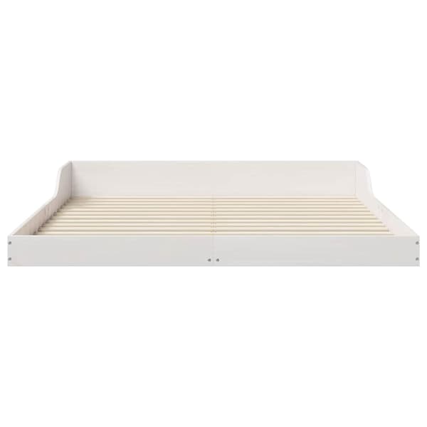 vidaXL Sängram Vit 140 x 220 cm Massiv furu
