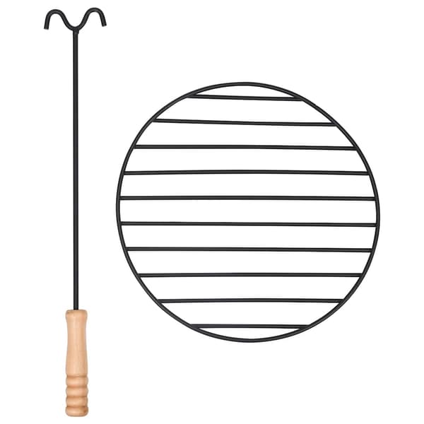 vidaXL Eldfat med grill rostfritt stål 76 cm