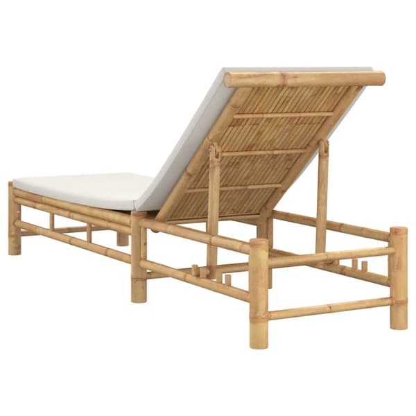 vidaXL solsäng med dynor 55x199x30 cm bambu