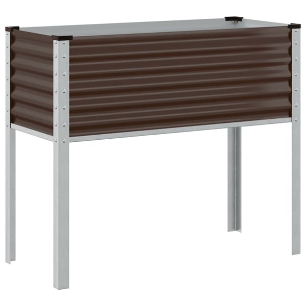 vidaXL Hagepotte brun 100x45x90 cm stål