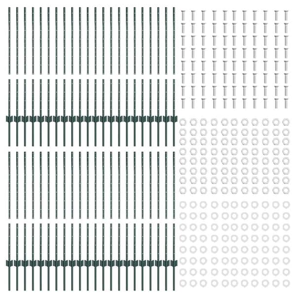 vidaXL Stängselstolpe 44 pcs Grön 140 cm Stål