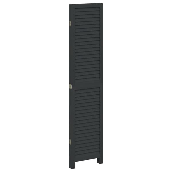 vidaXL Romdeler 4 paneler svart heltre keisertre