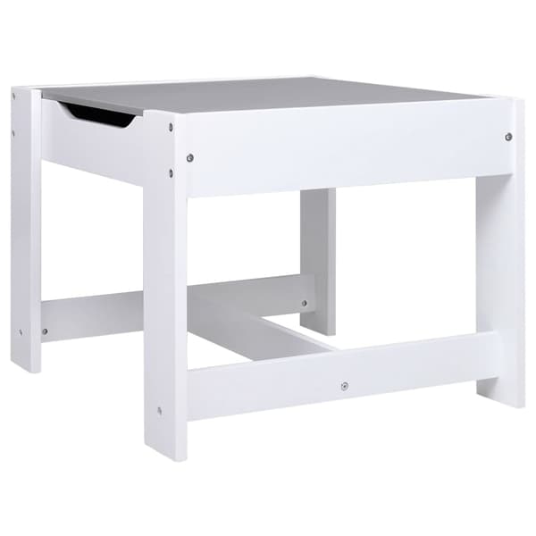 vidaXL Barnbord med 2 stolar vit MDF