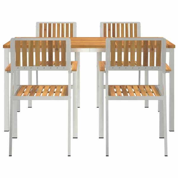 vidaXL Utendørs spisestue sett 5 pcs Brun Solid akasietre