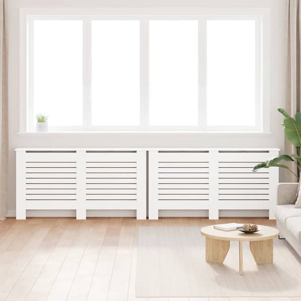 vidaXL Elementskydd 2 st vit 152x19x81,5 cm MDF