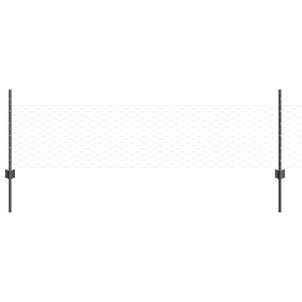 vidaXL Gjerde med innlegg. Grå 0.5 x 10 m Stål