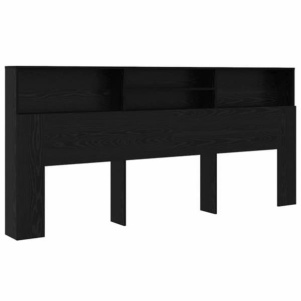 vidaXL Hodegavlskap Svart Eik 220 x 19 x 101,5 cm Konstruert tre