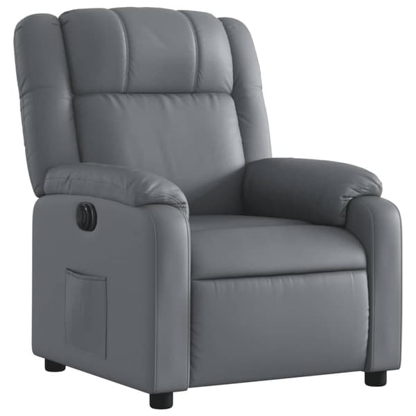 vidaXL Elektrisk reclinerfåtölj grå konstläder