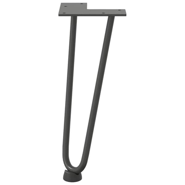 vidaXL Hårnålsformade bordsben 4 st antracit 30 cm massivt stål