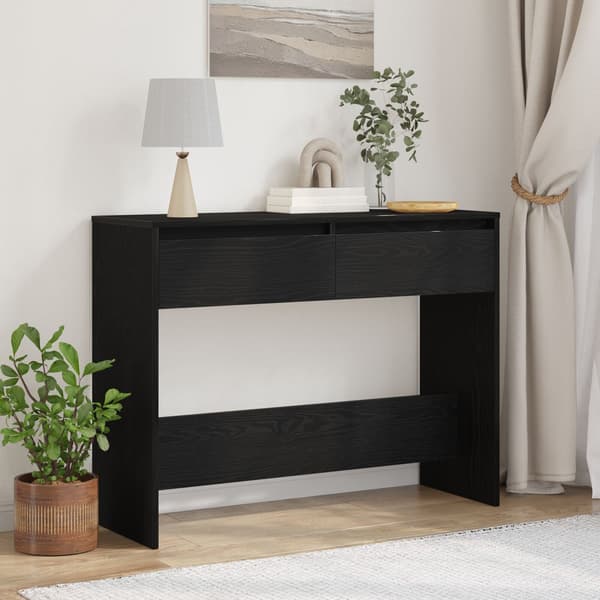 vidaXL Konsollbord Svart eik 100 x 35 x 76,5 cm Konstruert tre