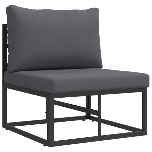 vidaXL Trädgårdsoffset 5 pcs Svart Metall