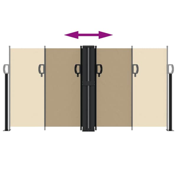 vidaXL Infällbar sidomarkis beige 120x1200 cm