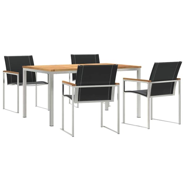 vidaXL Hage Spisegruppe 5 pcs Brun Solid akasietre