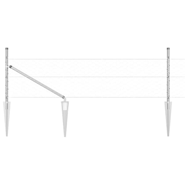 vidaXL Gjerdepåle sølv 50 x 0,8 m (50 mm mesh) Stål