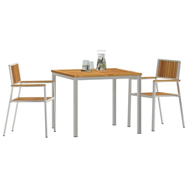 vidaXL Utendørs spisestue sett 3 pcs Brun Solid akasietre