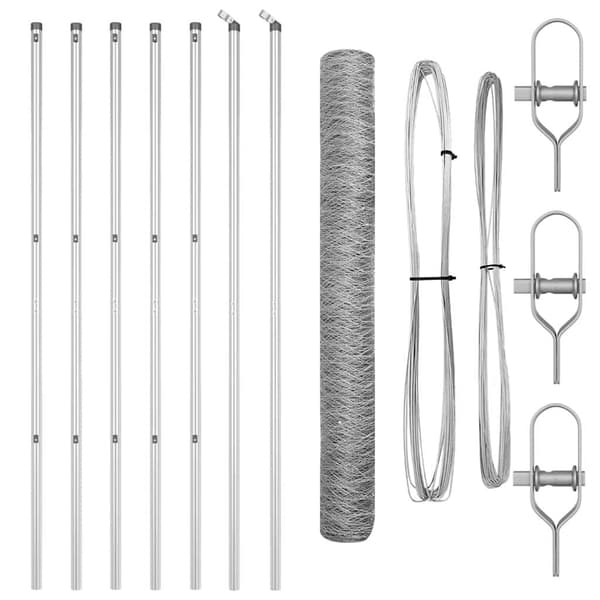 vidaXL Gjerdepåle sølv 10 x 1 m (36 mm mesh) Stål