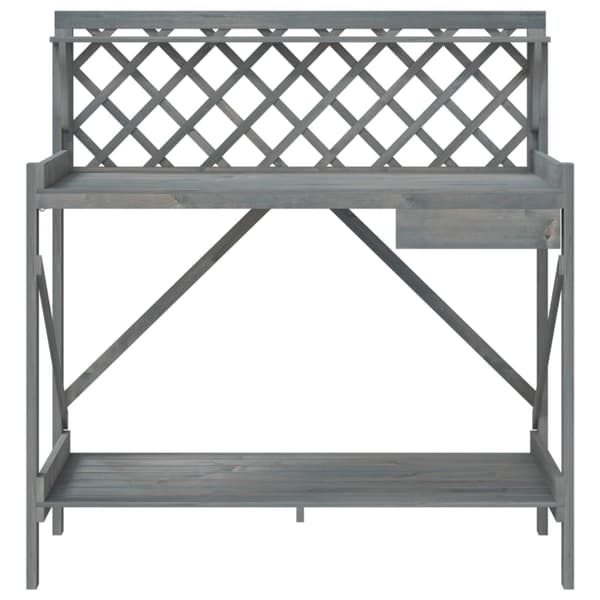 vidaXL Pottebenk med espalier grå heltre gran