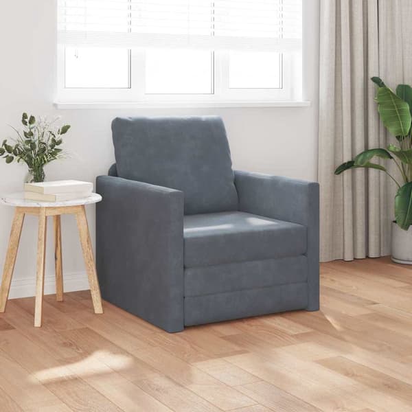 vidaXL Soffsäng Mörkgrå 74 x 77 x 81 cm Sammet