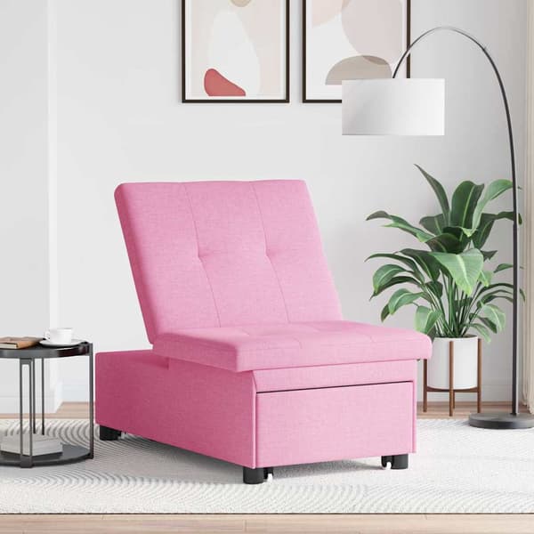 vidaXL Pull Out Sofa Bed Rosa 194 x 50 x 82 cm tyg