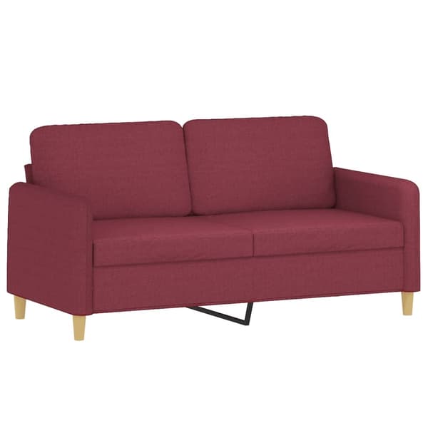 vidaXL 2-sits soffa med prydnadskuddar vinröd 140 cm tyg