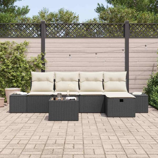 vidaXL Soffset med kudde 6 pcs konstrotting
