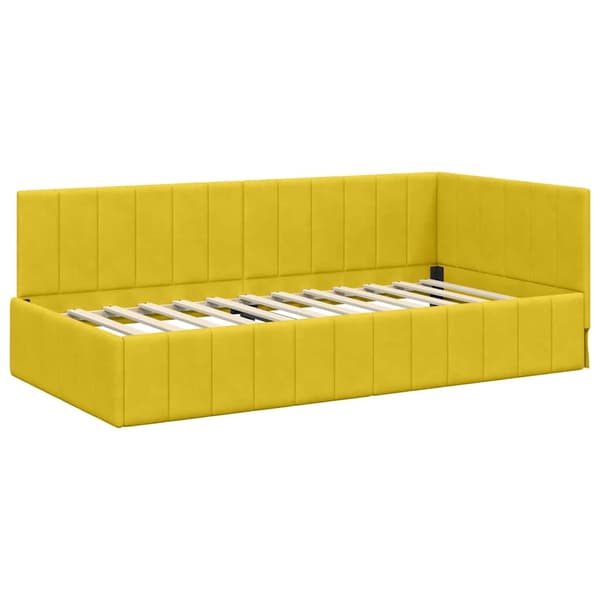 vidaXL Hörnssängram Gul 90 x 200 cm Sammet