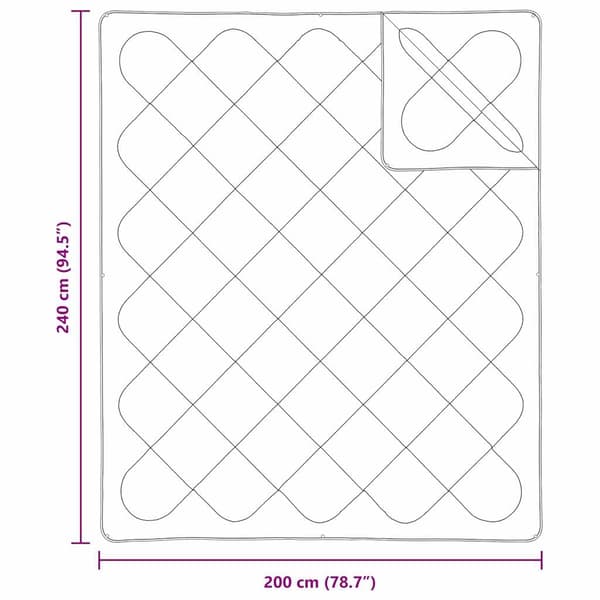 vidaXL 2-i-1 Duntäcke Vit 240 x 200 cm Polyester