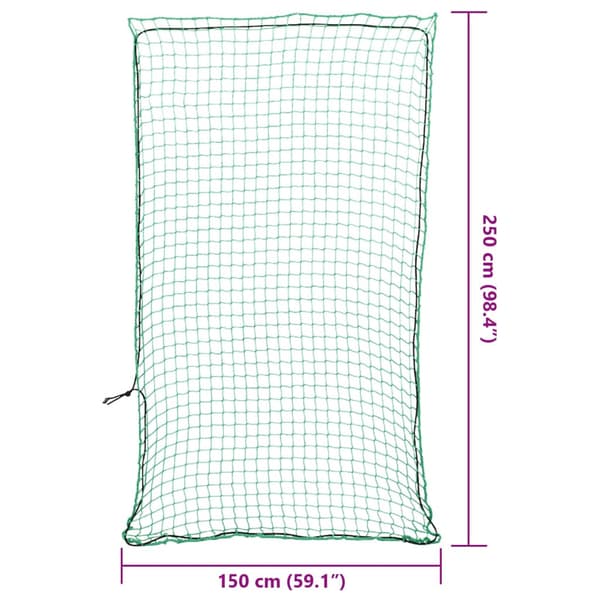 vidaXL Lastnät med elastiskt rep grön 2,5x1,5 m PP