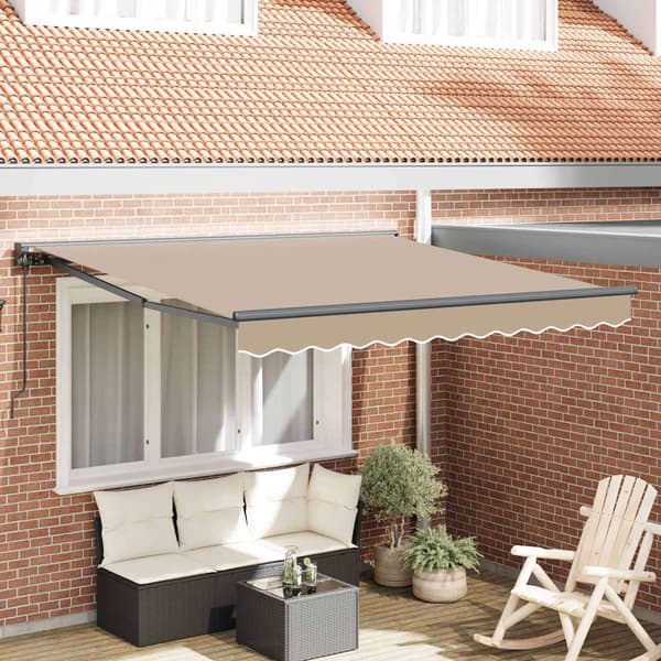 vidaXL Markisram Beige 300 x 250 cm Polyester med PU-beläggning