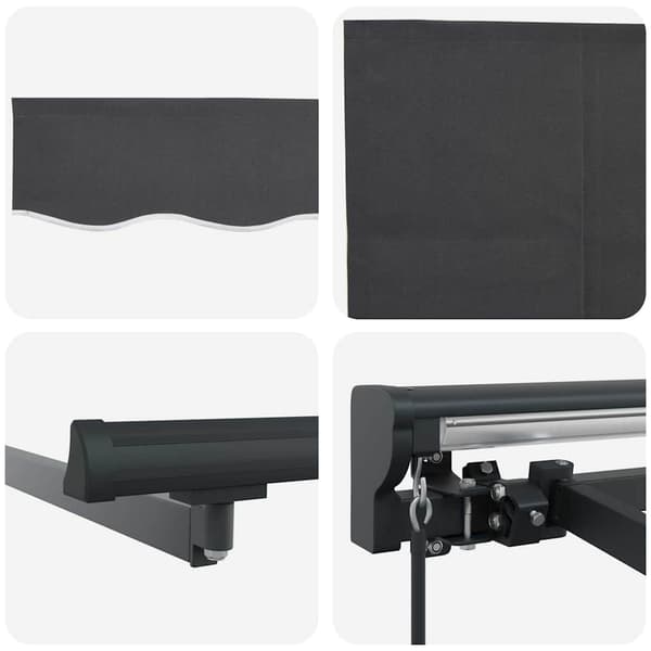 vidaXL Utfällbar markis Antracit 400 × 300 cm Polyester och aluminium