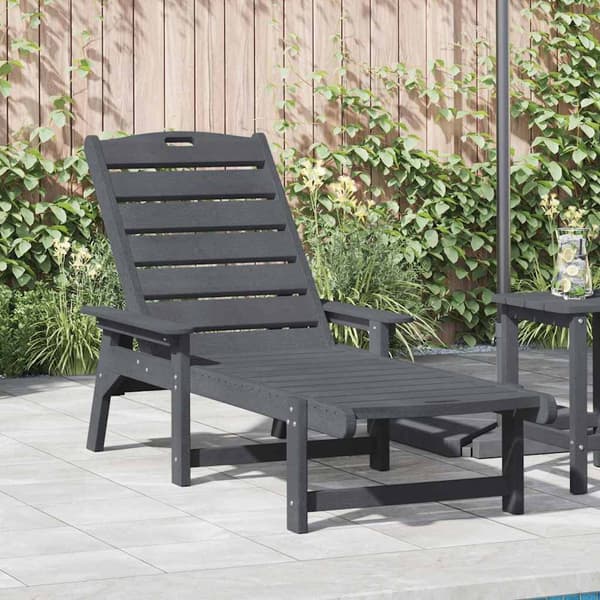 vidaXL Solstol Lysegrå 195,5 x 53 x 98,5 cm HDPE