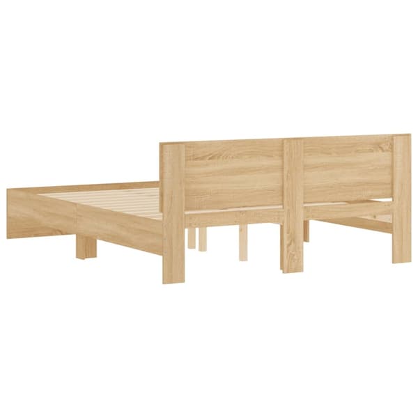 vidaXL Sengeramme med hodegavl sonoma eik 140x190 cm
