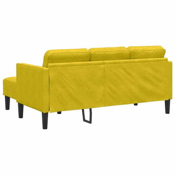 vidaXL Soffset med kudde Gul Polyester