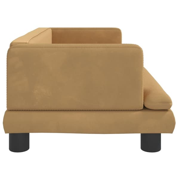 vidaXL Hundbädd brun 80x45x30 cm sammet