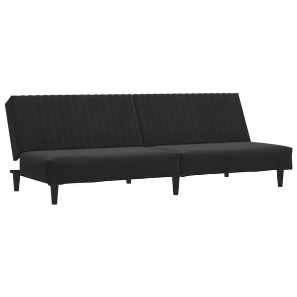 vidaXL Bäddsoffa 2-sits svart sammet