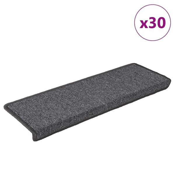 vidaXL Trappematter 30 stk 65x21x4 cm mørkegrå rektangulær kant
