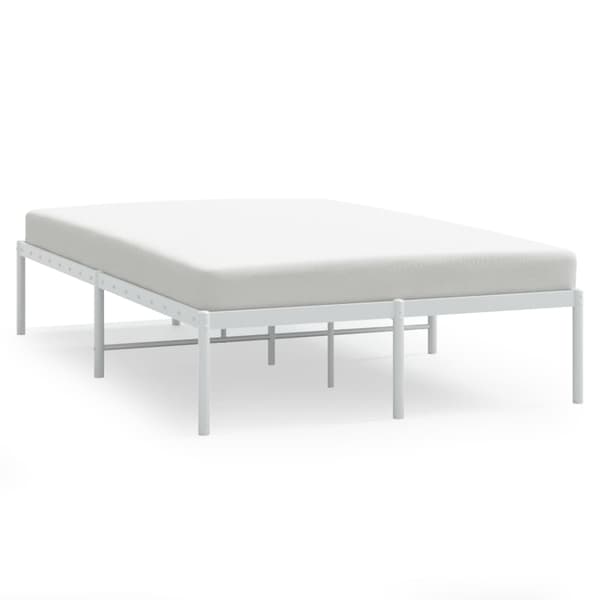 vidaXL Sängram metall vit 120x200 cm