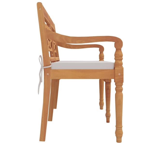 vidaXL Bataviabänk med dyna 150 cm massiv teak