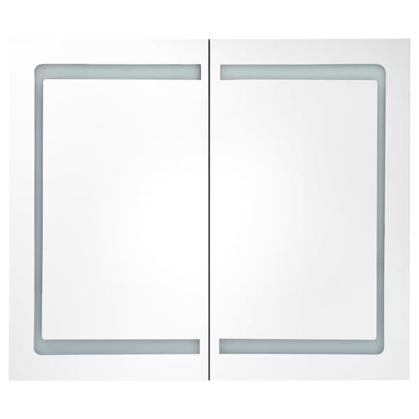 vidaXL LED-speilskap til bad blank grå 80x12x68 cm