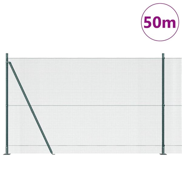 vidaXL Gjerde med innlegg. grønn 1.4 x 50 m Stål