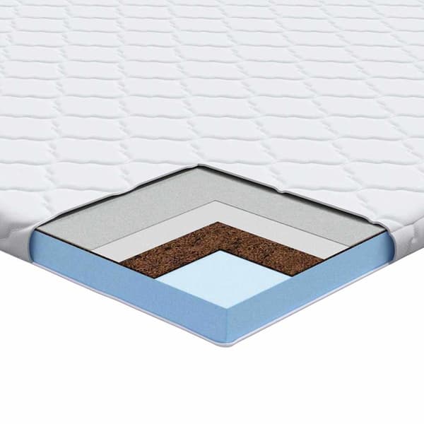 vidaXL Kokostopper Vit 90 x 200 cm Jacquardtyg