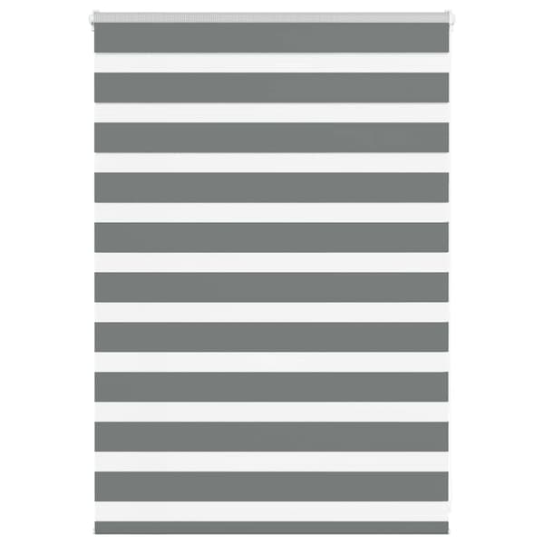 vidaXL Rullgardin zebra mörkgrå 110x100 cm tyg bredd 105,9cm polyester