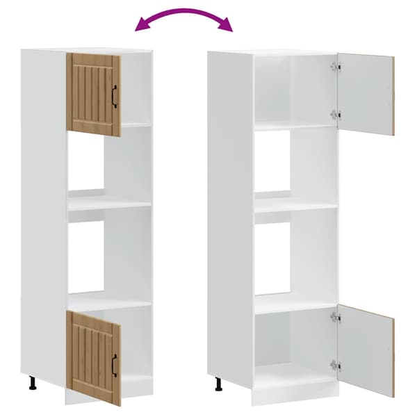vidaXL Ovnskap 2 stk Lucca artisan eik konstruert tre