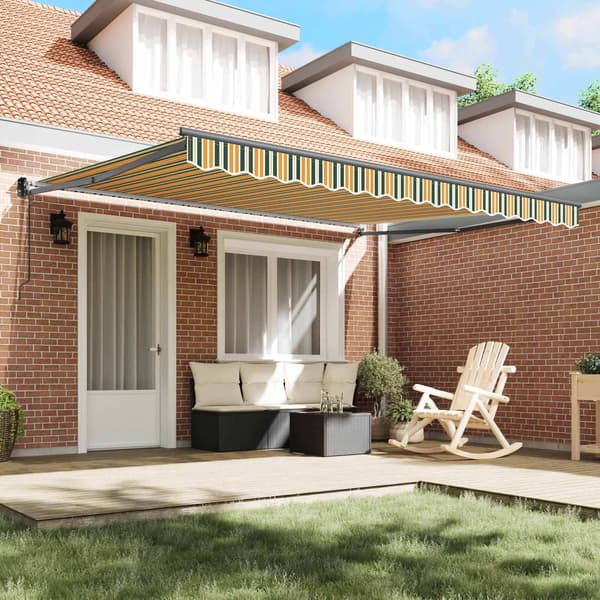 vidaXL Utfällbar markis Flerfärgsdesign 400 × 300 cm
