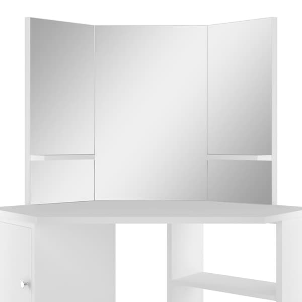 vidaXL Sminkbord hörn vit