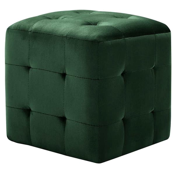 vidaXL Sittpuff 2 st grön 30x30x30 cm sammetstyg