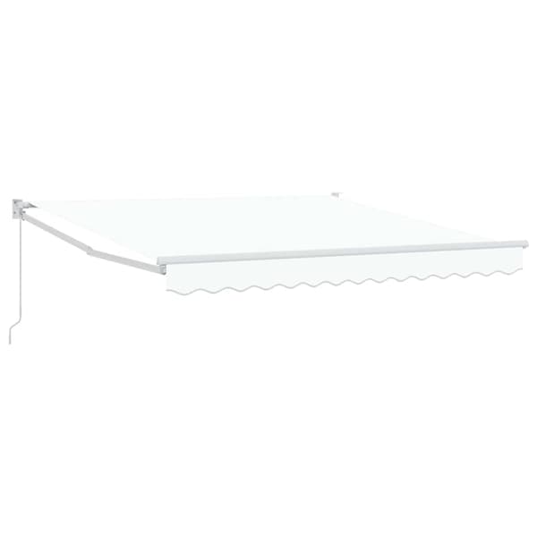 vidaXL Utfällbar markis Vit 350 x 250 cm Polyester och aluminium