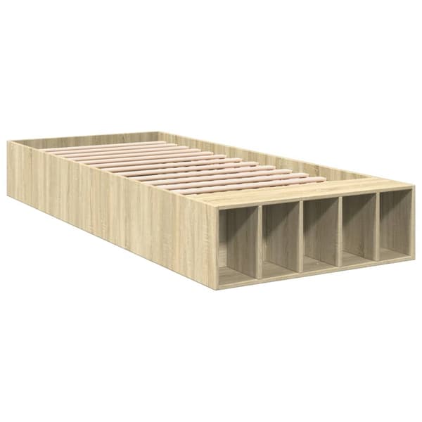 vidaXL Sengeramme sonoma eik 75x190 cm konstruert tre