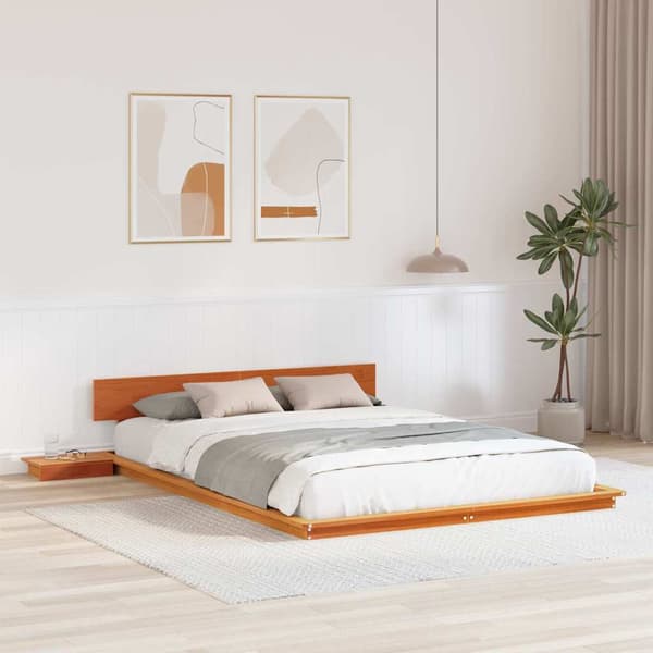 vidaXL Sängram Brun 150 x 200 cm trä