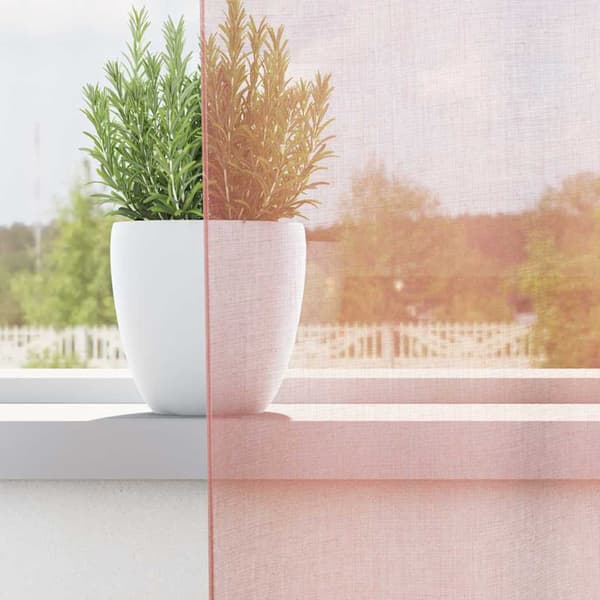 vidaXL Voile gardiner med stångfickor 2 st rosa